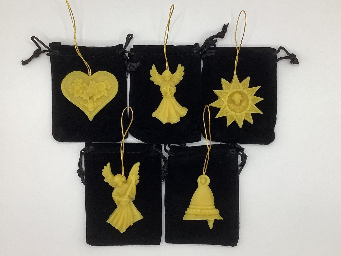 Set of 5 Beeswax Christmas Tree Decorations
