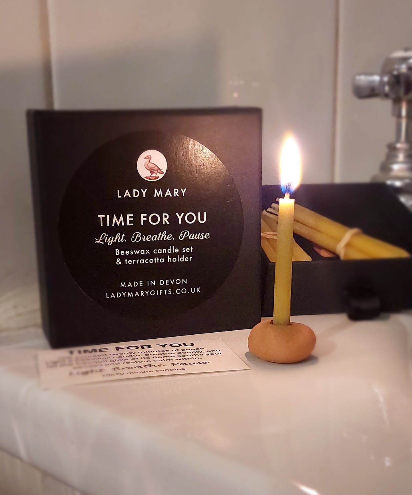 "Time for you" Beeswax candle set