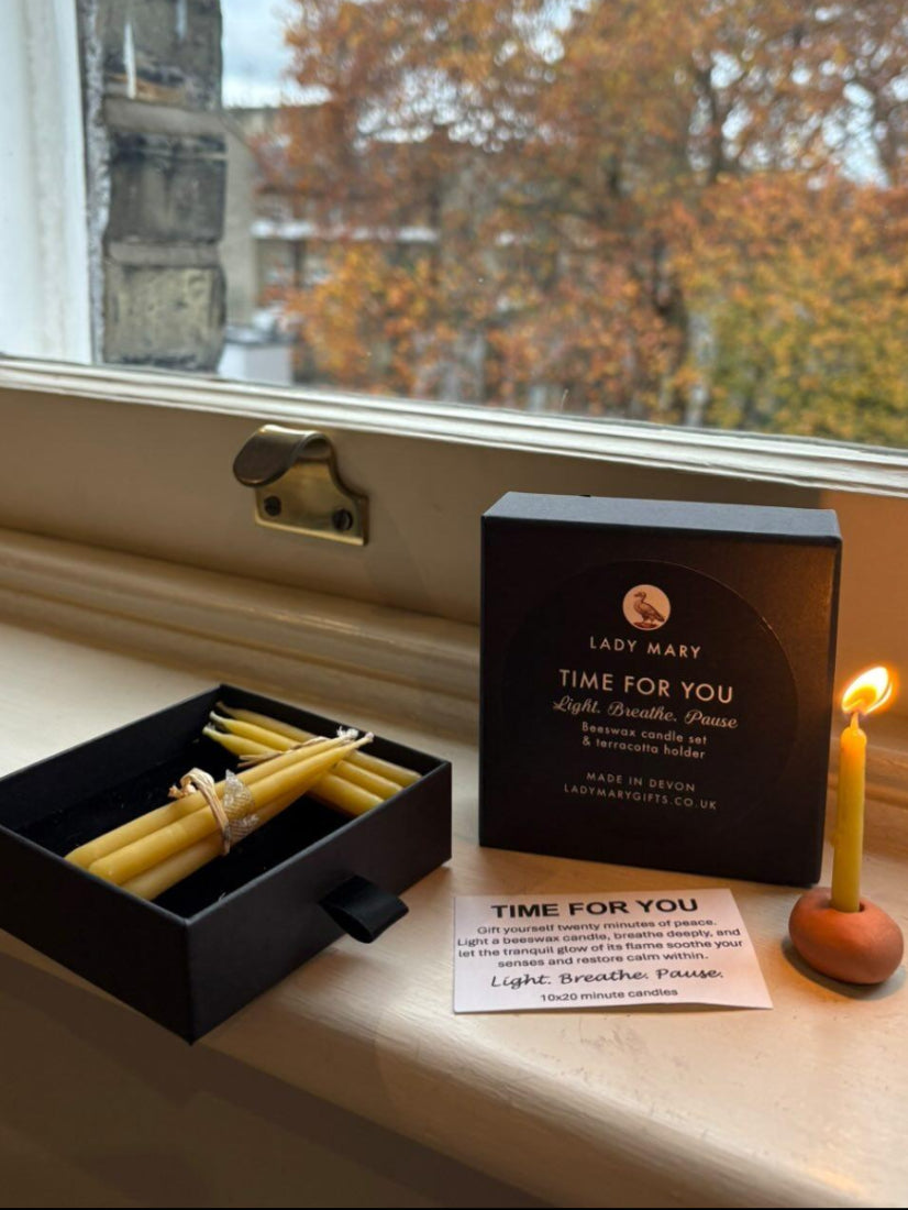 "Time for you" Beeswax candle set
