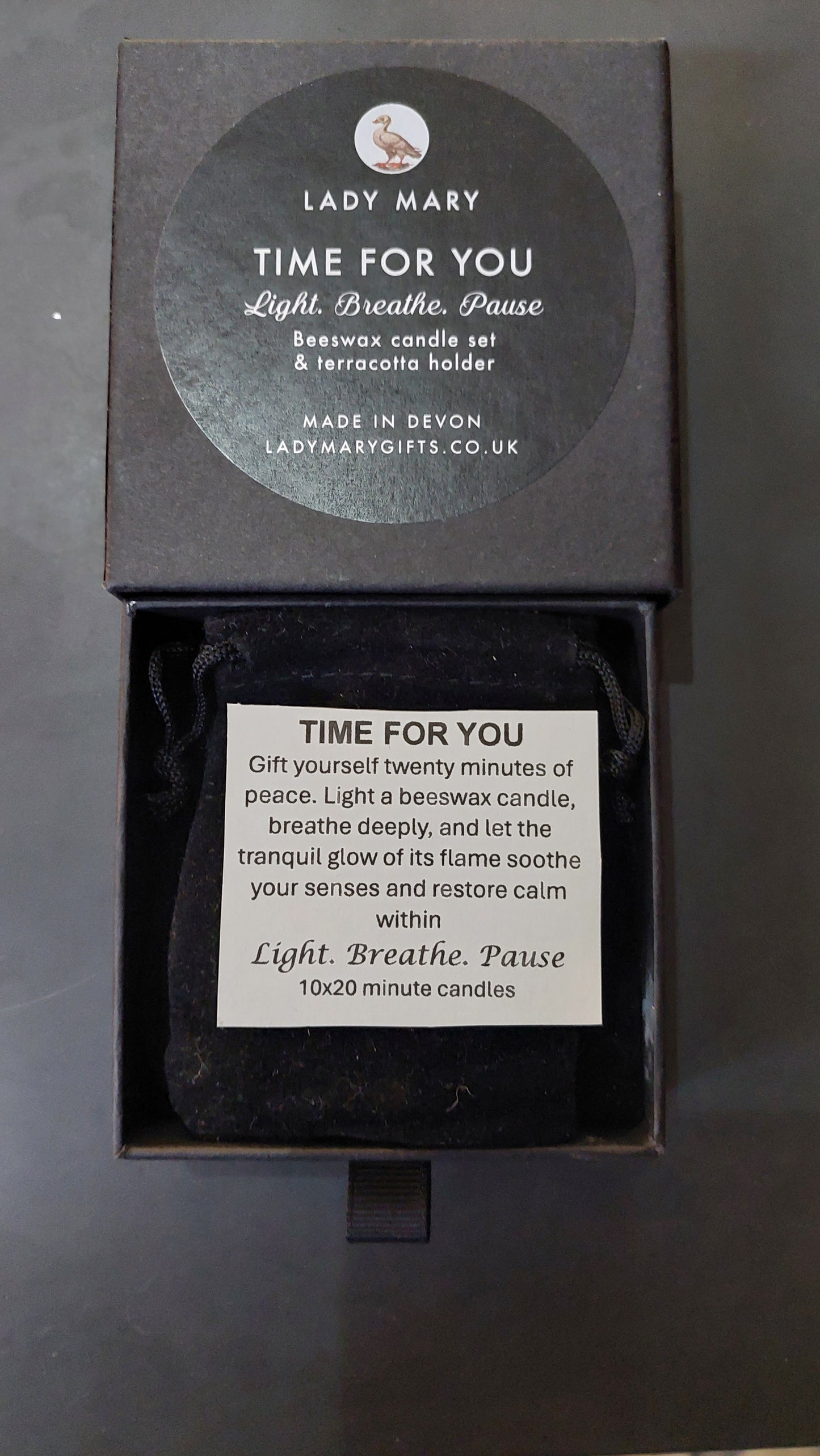 "Time for you" Beeswax candle set