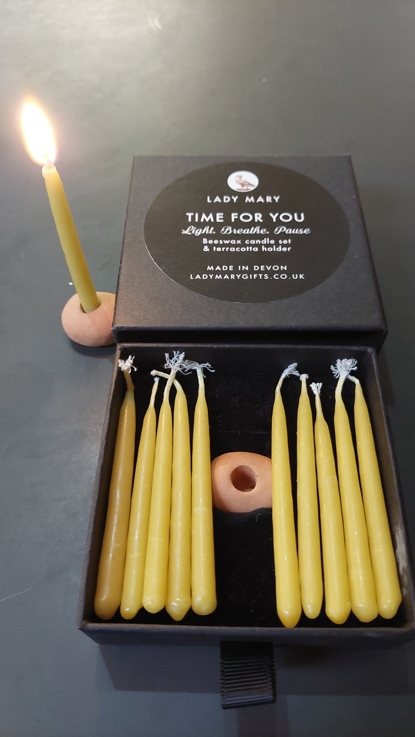 "Time for you" Beeswax candle set