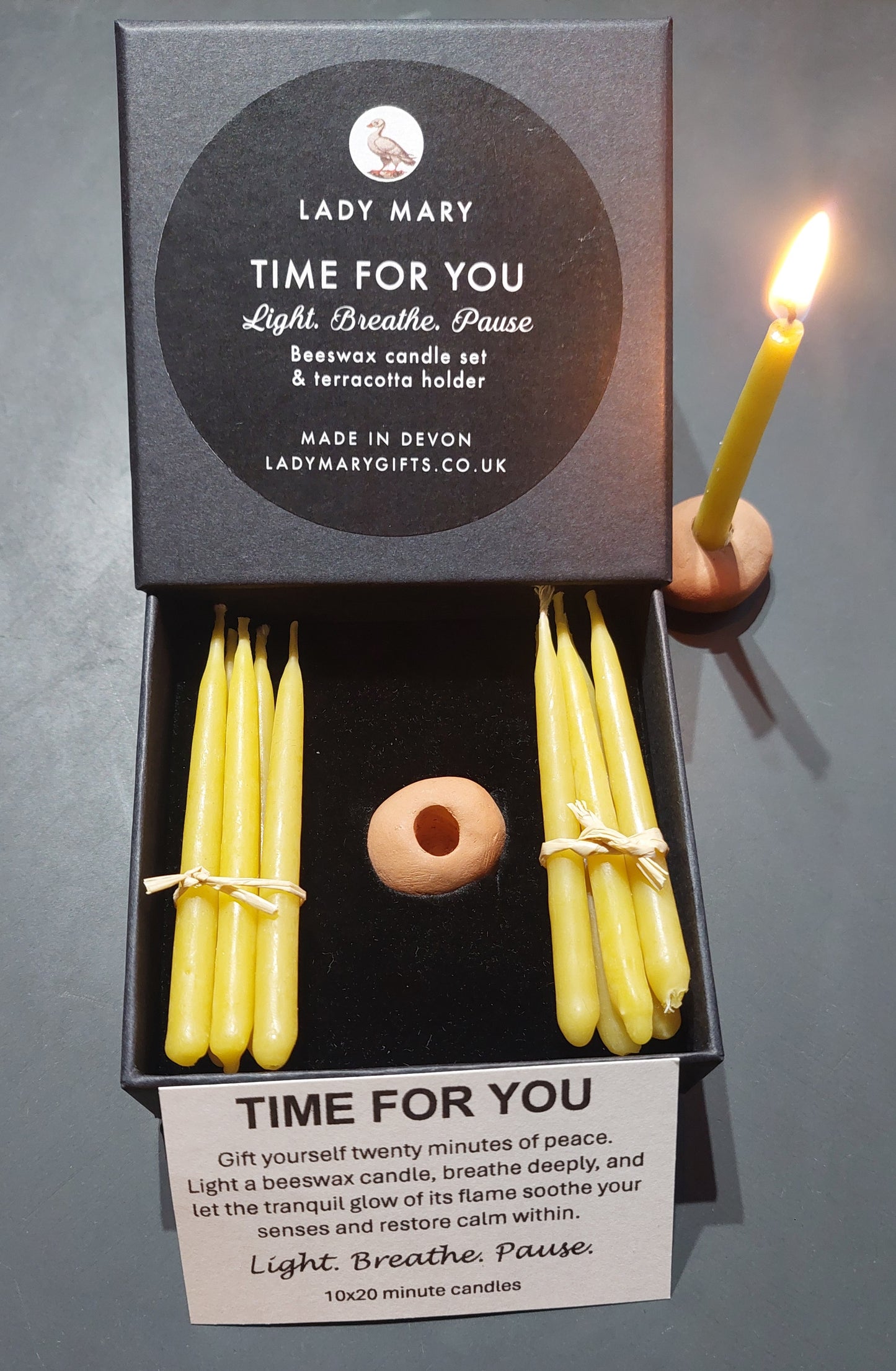 "Time for you" Beeswax candle set